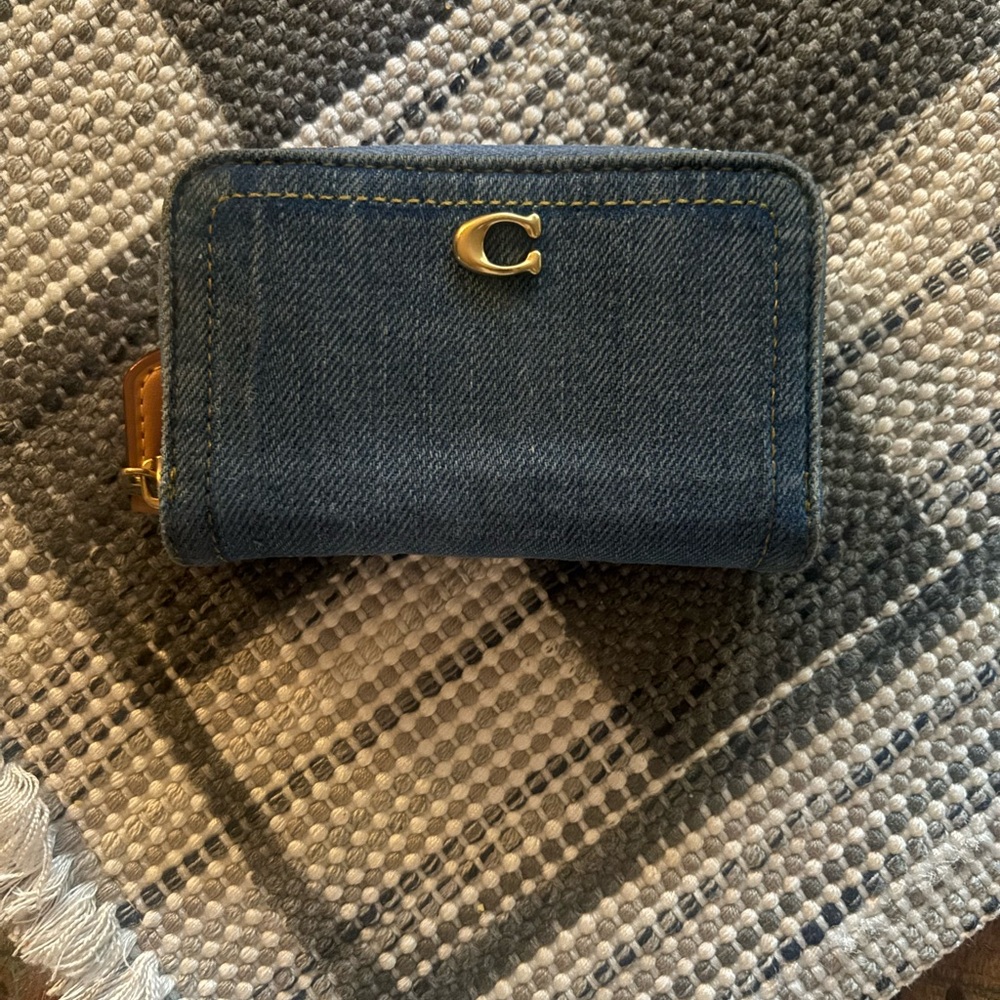 Coach denim card case